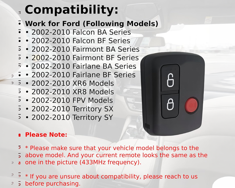 Remote for Ford XR6 XR8