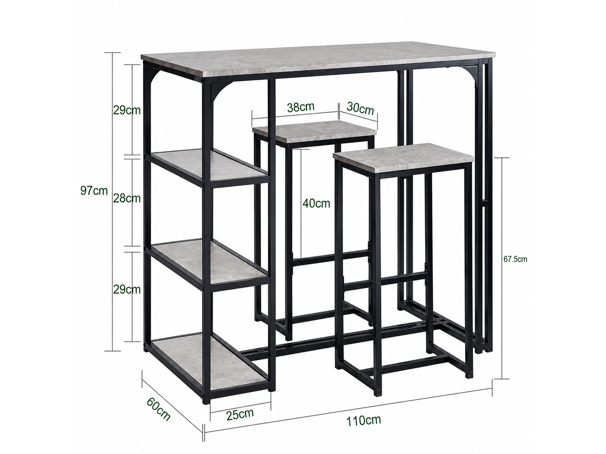 Bar Table and Bar Stools Set
