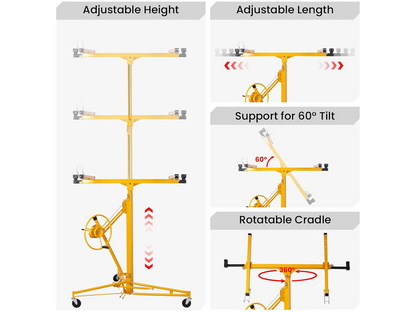 Drywall Panel Lifter 16FT Heavy Duty Plasterboard Hoist Drywall