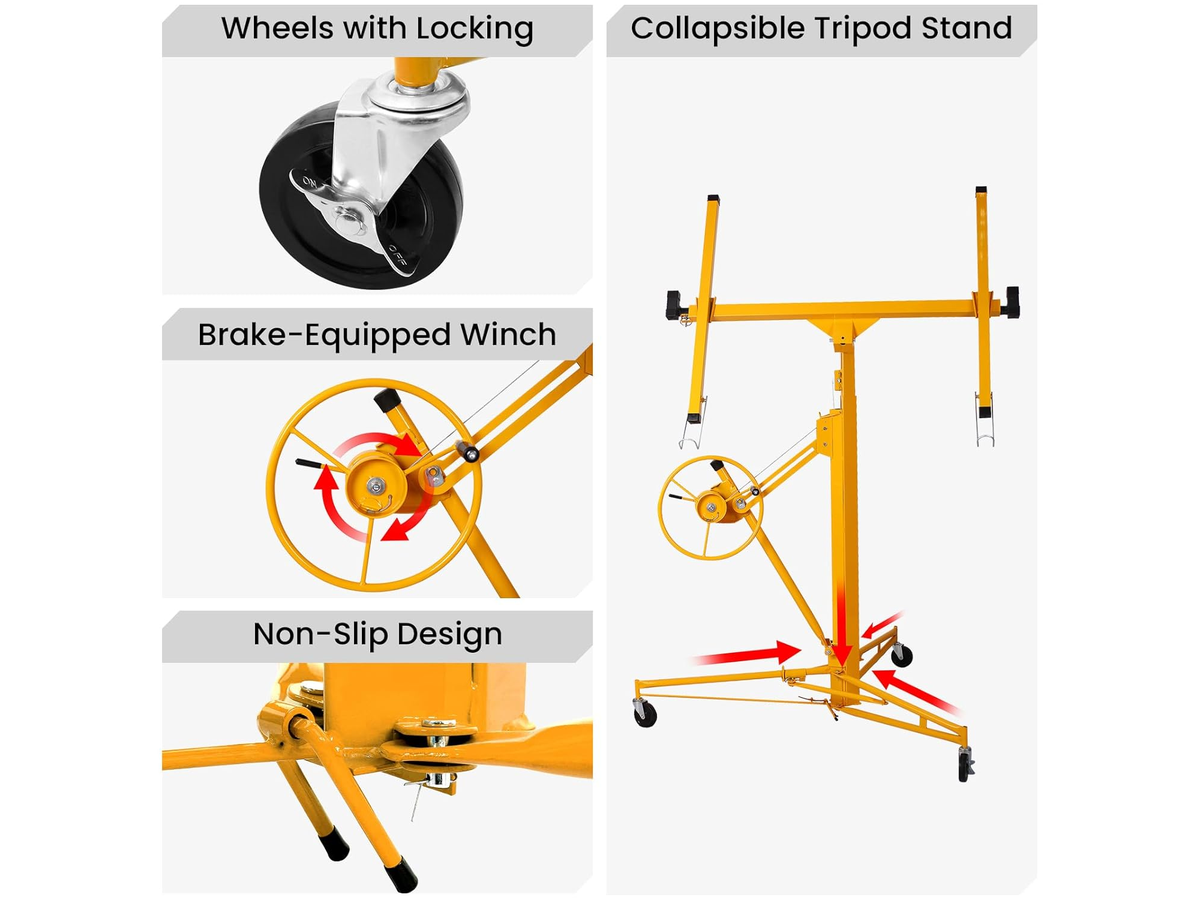 Drywall Panel Lifter 16FT Heavy Duty Plasterboard Hoist Drywall