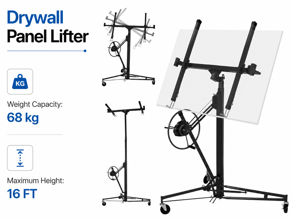 4.7M Drywall Panel Lifter 16FT Heavy Duty Plasterboard Hoist Drywall