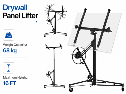 4.7M Drywall Panel Lifter 16FT Heavy Duty Plasterboard Hoist Drywall