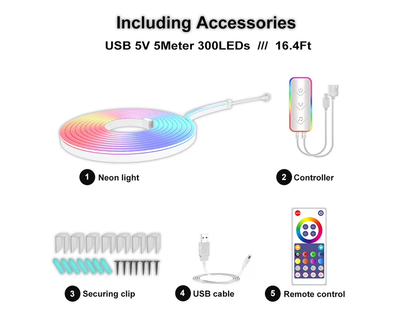 5M RGB Neon Lights Strip Lights