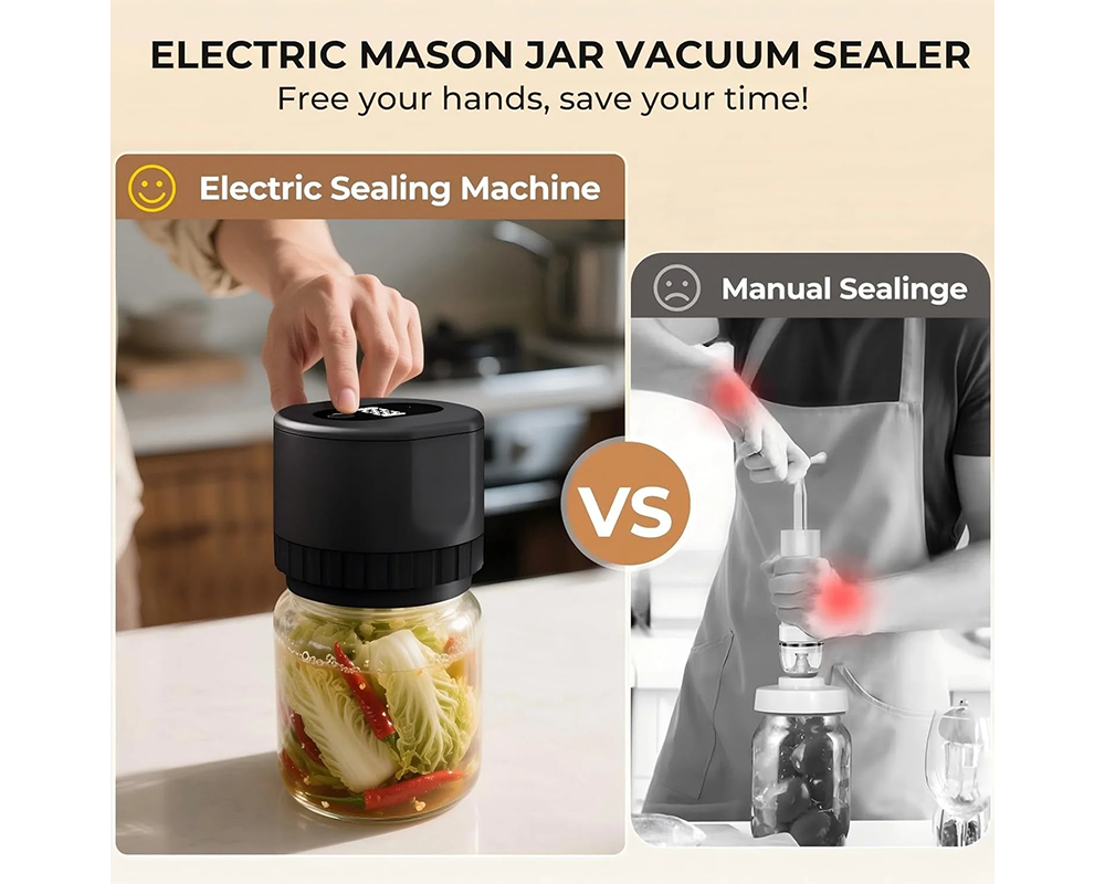 Electric Jar Vacuum Sealing Machine Kit