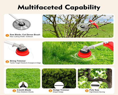 Petrol Garden Multi Tool 5 in 1 Grass Trimming and Cutting Set