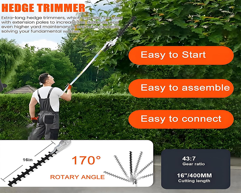 Petrol Garden Multi Tool 5 in 1 Grass Trimming and Cutting Set