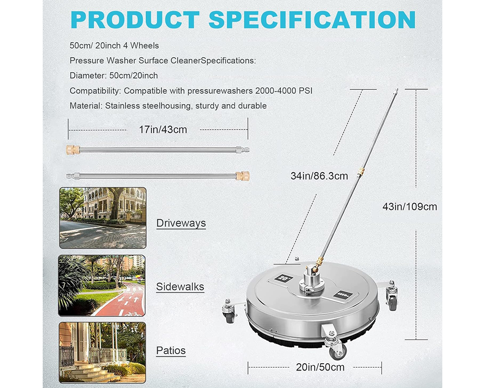 20" Pressure Washer Surface Cleaner