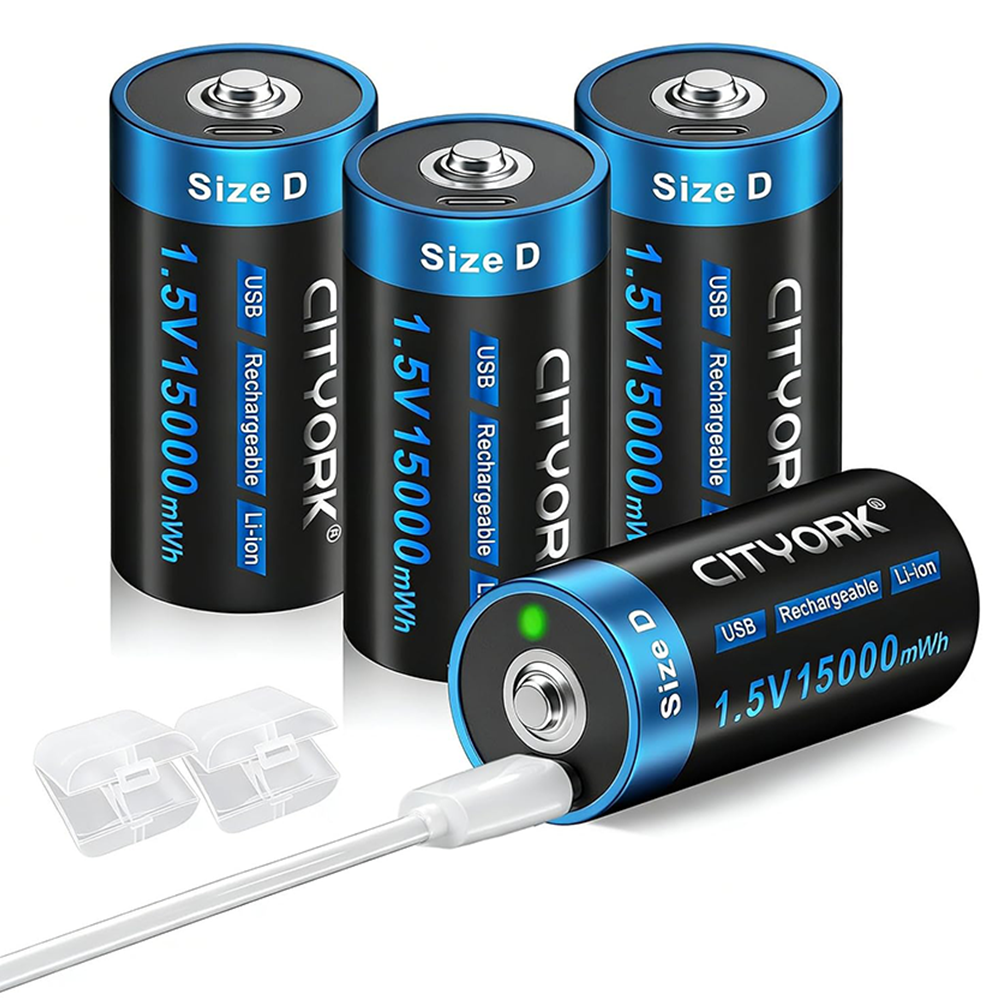 Rechargeable D Batteries 4 PCS