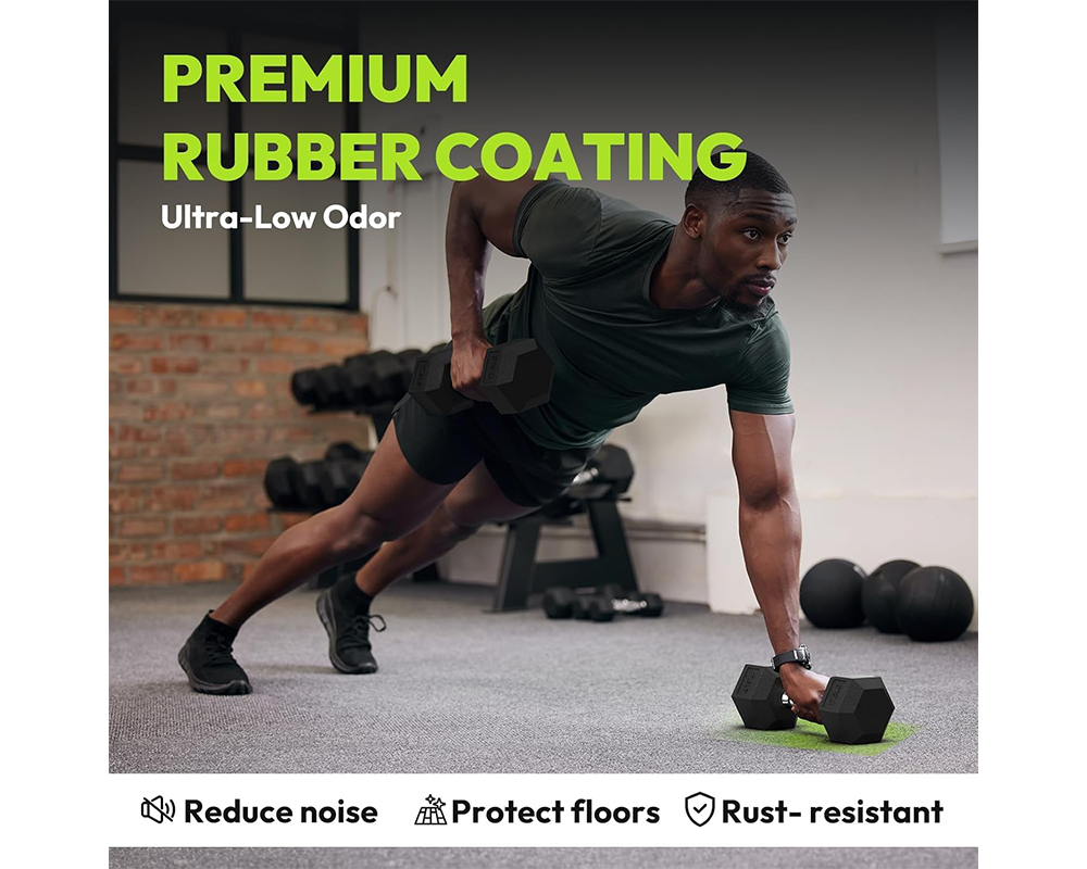 5KG Hex Dumbbells Rubber Encased Fitness Weights Pair