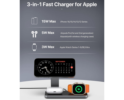 Wireless Charger Dock Charging Station Black