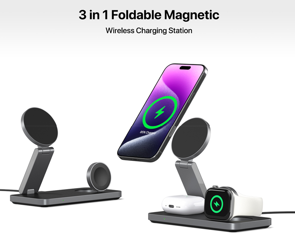 Wireless Charger Dock Charging Station Black