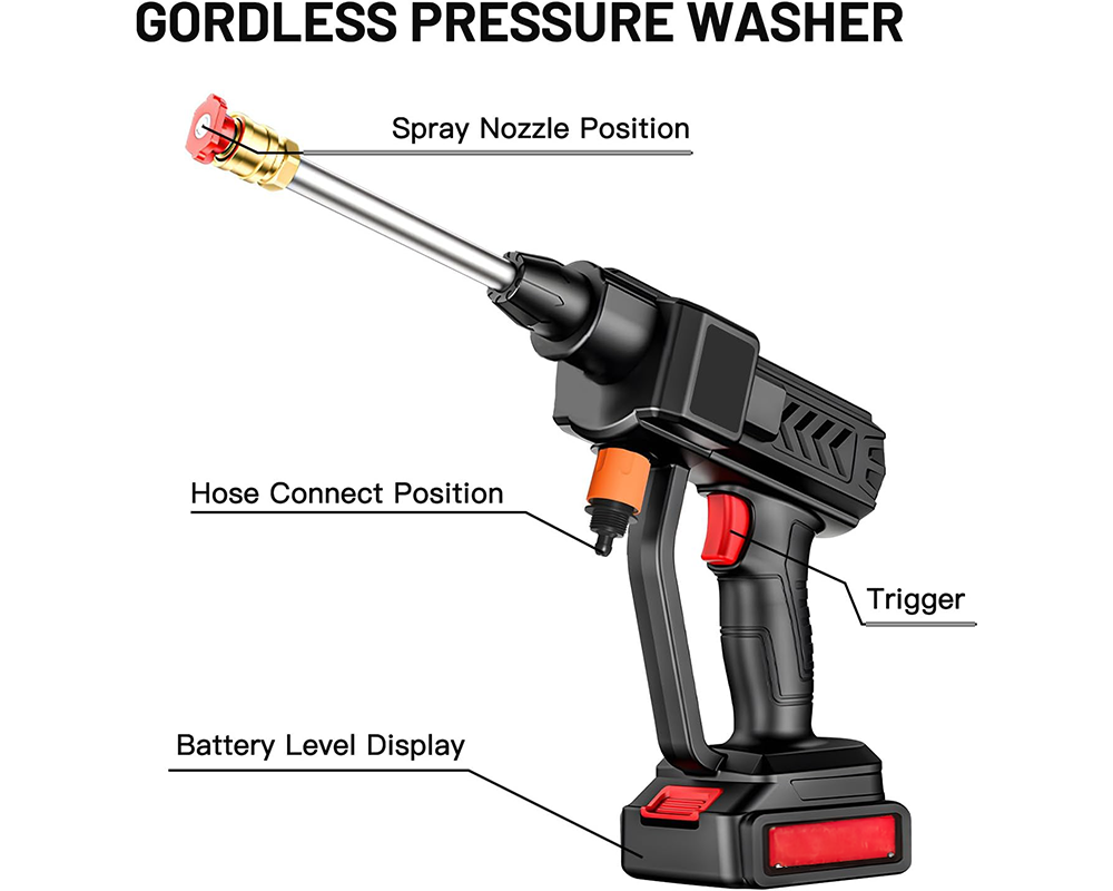 Rechargeable High Pressure Washer Gun Kit