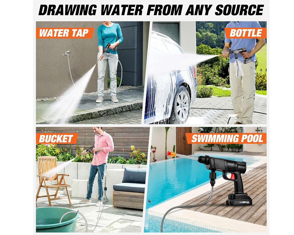 Rechargeable High Pressure Washer Gun Kit