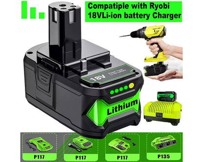 Ryobi 18V Battery 8000mAh Replacement Battery