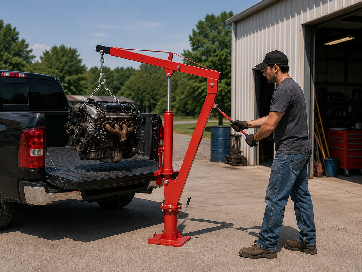 Engine Hoist Crane 900Kg Swivel Base Hydraulic Lifting Deck Hoist