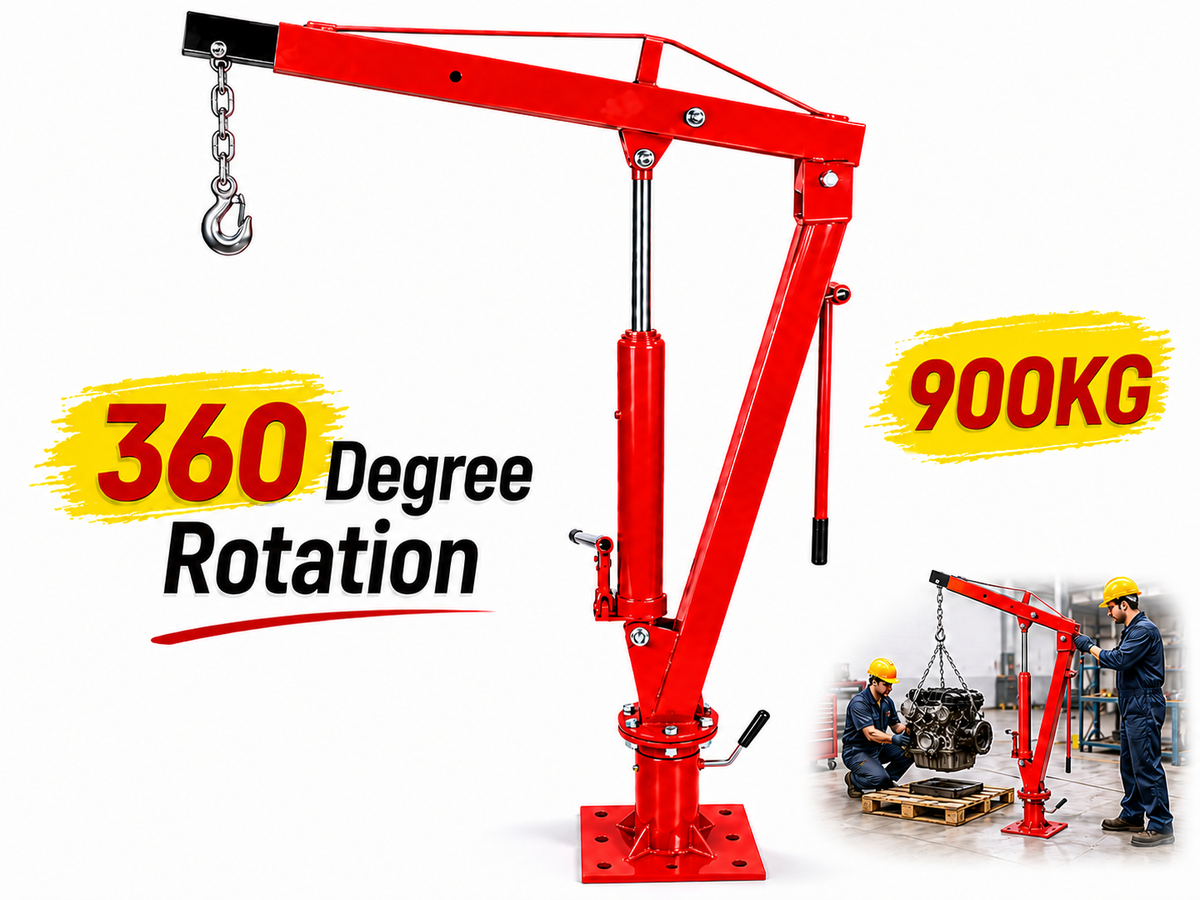 Engine Hoist Crane 900Kg Swivel Base Hydraulic Lifting Deck Hoist
