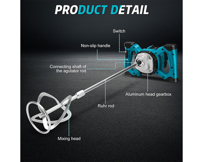 Cordless Paint Mixer Makita 21V Compatible