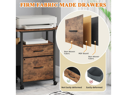 2 Drawer File Cabinet Mobile Filing Cabinet