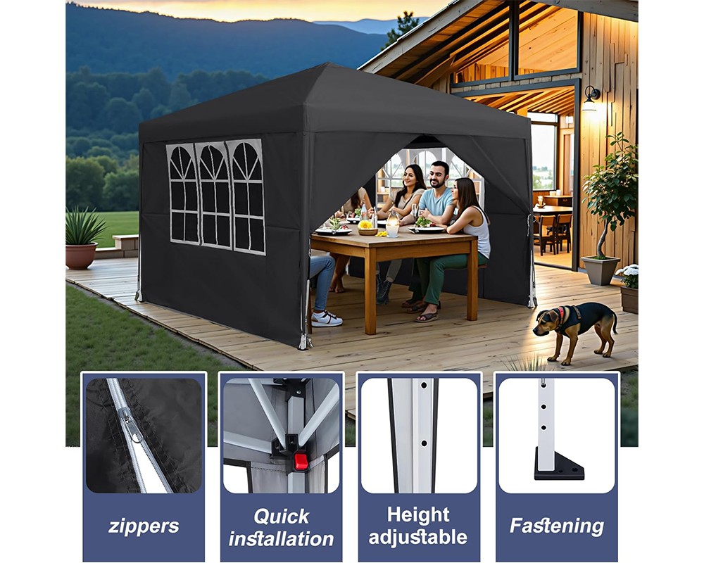 Gazebo 3X3 Outdoor Marquee Gazebos Wedding Party Camping Tent 4 Wall Panels