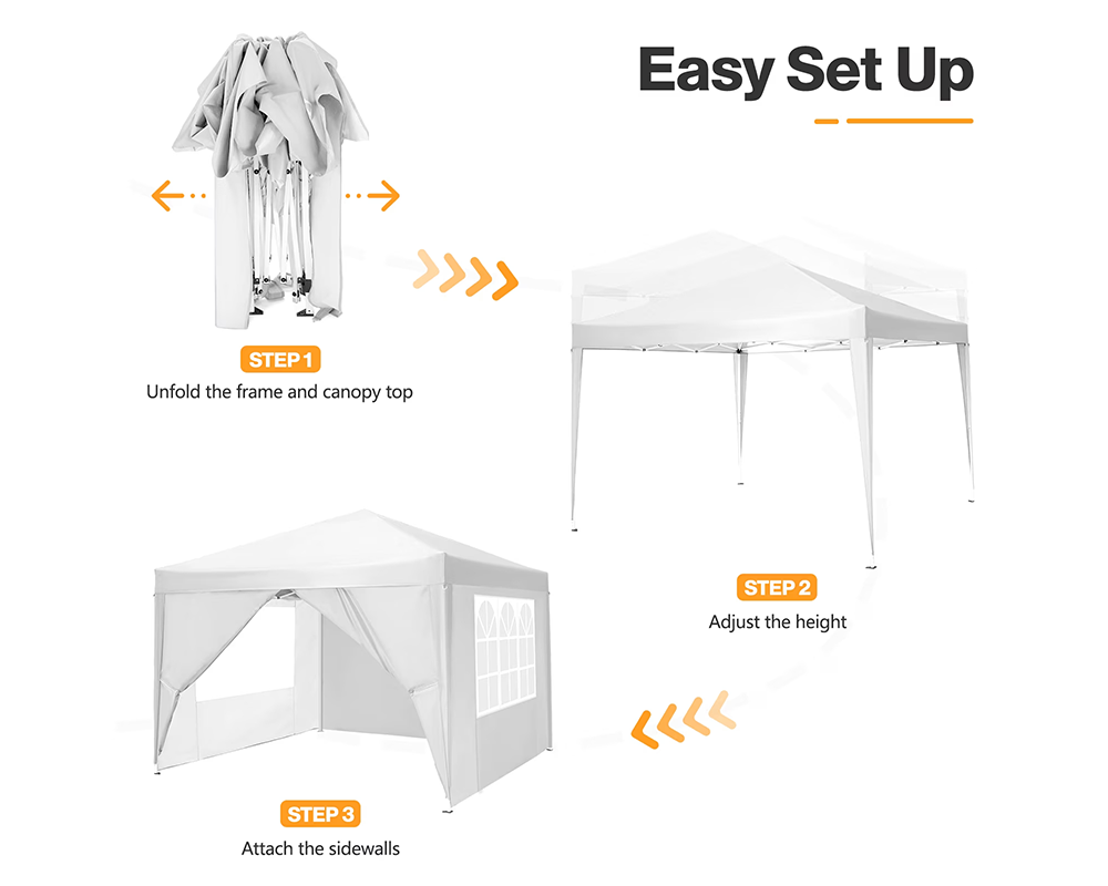 Foldable Outdoor Pop Up Gazebo 3x3M