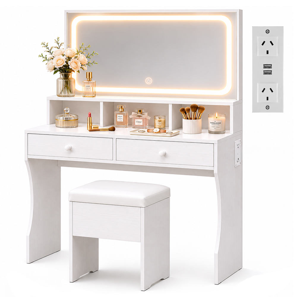 Dressing Table – 80CM Dressing Table with Mirror LED Lights