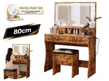 Dressing Table – 80CM Dressing Table with Mirror LED Lights
