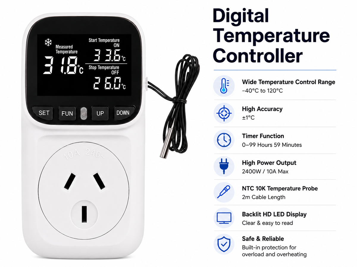 Smart Thermostat Plug with Timer Digital Temperature Controller
