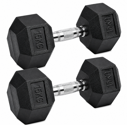 Dumbbell Set 2 x 15kg Hex Weights
