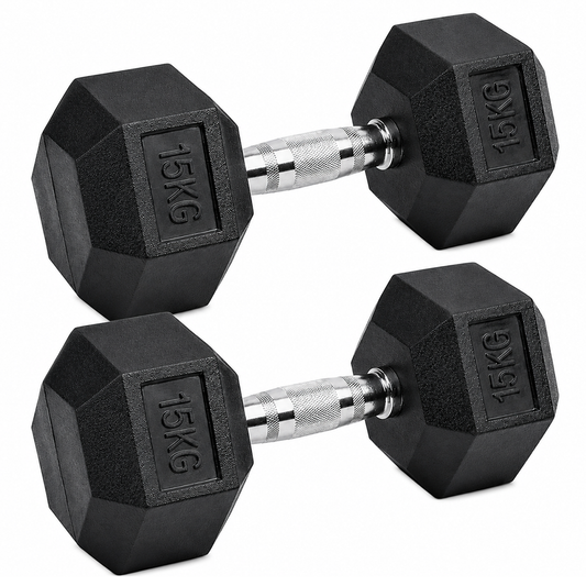 Dumbbell Set 2 x 15kg Hex Weights