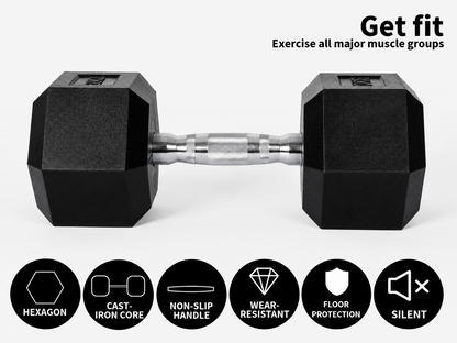 Dumbbell Set 2 x 15kg Hex Weights