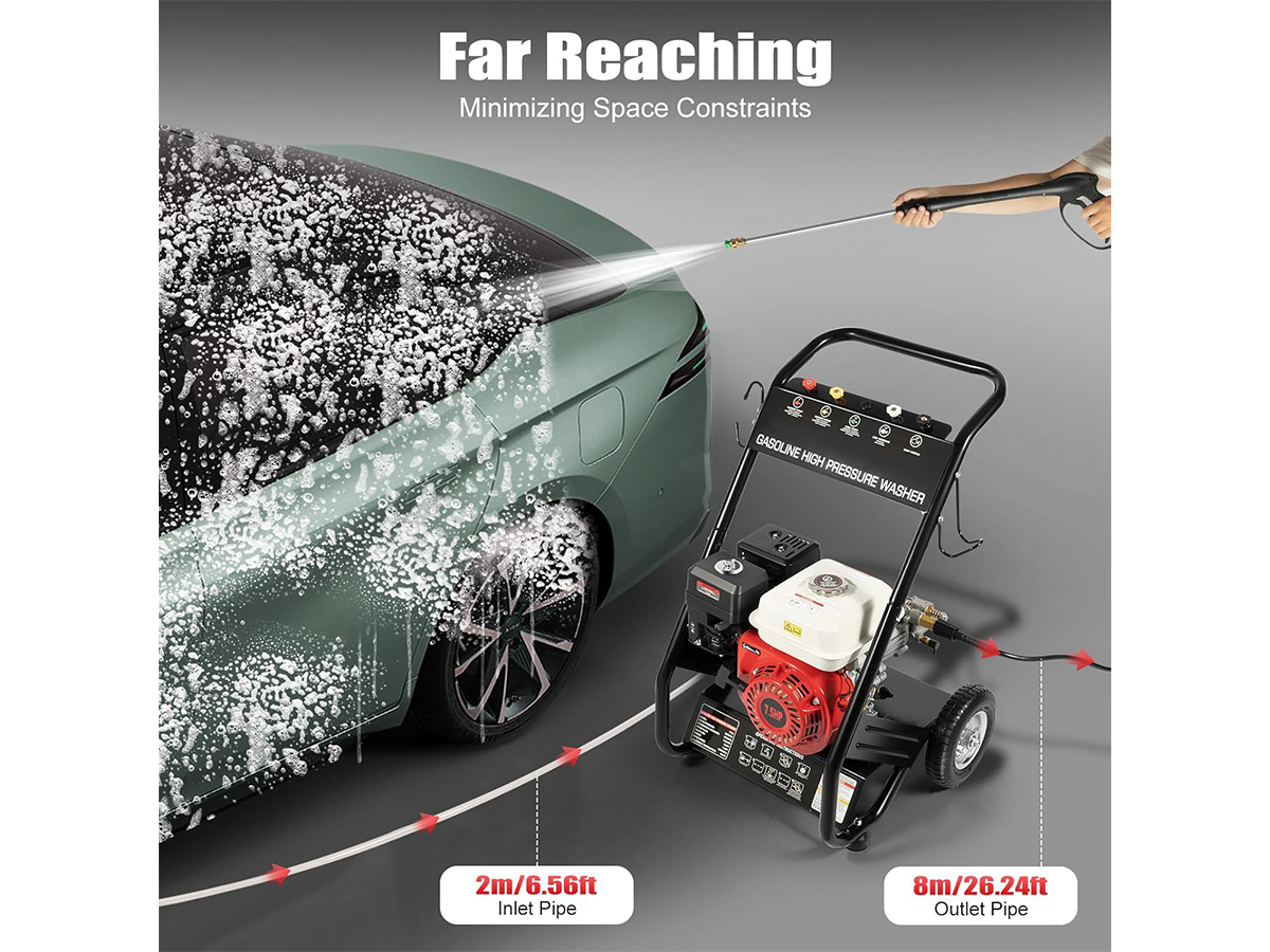 High Pressure Washer 7.5HP Petrol High Pressure Washer 200 Bar Jet Washer