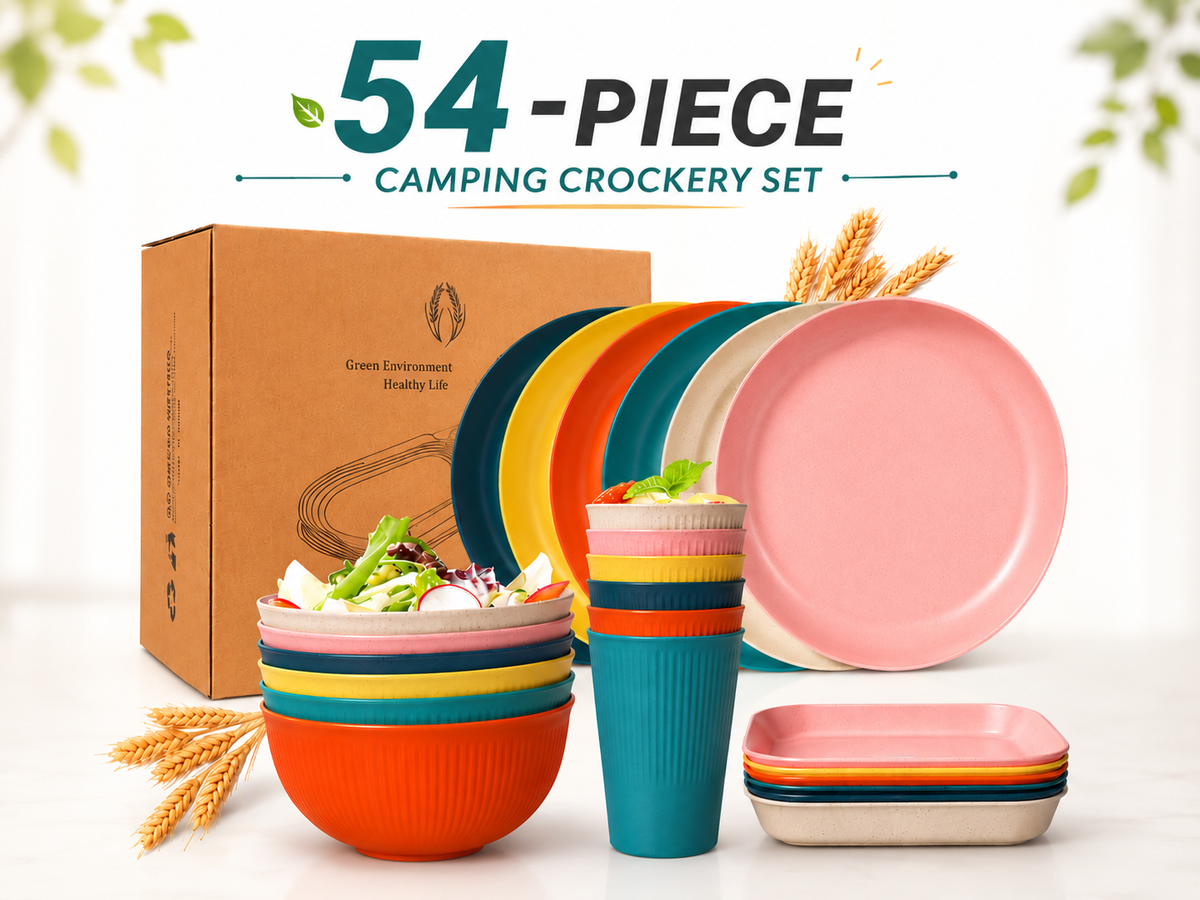 54 PCS Camping Crockery Set