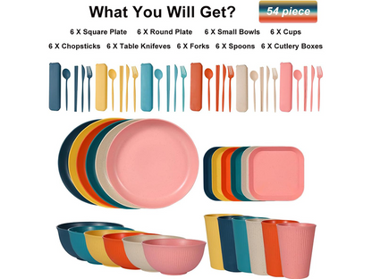 54 PCS Camping Crockery Set
