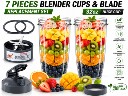 Replacement 7 PCS NutriBullet Juicer Cup Set