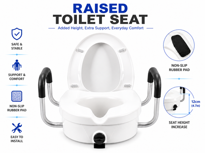 Raised Toilet Seat with Arms