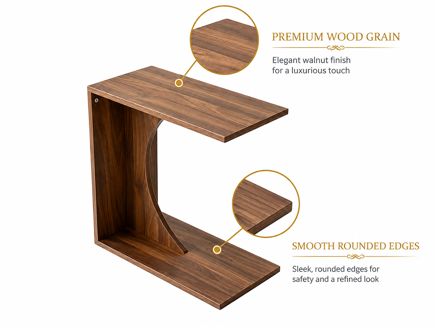 C-Shaped End Table