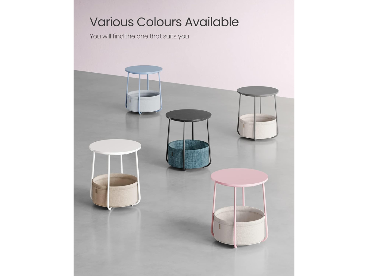 VASAGLE Side Table with Fabric Basket