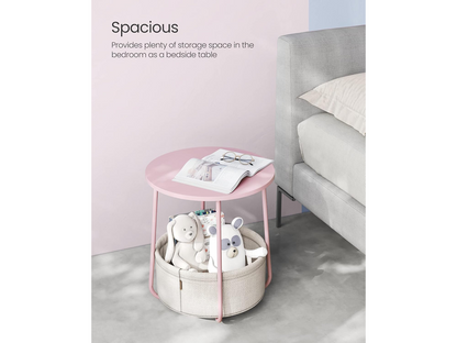VASAGLE Side Table with Fabric Basket