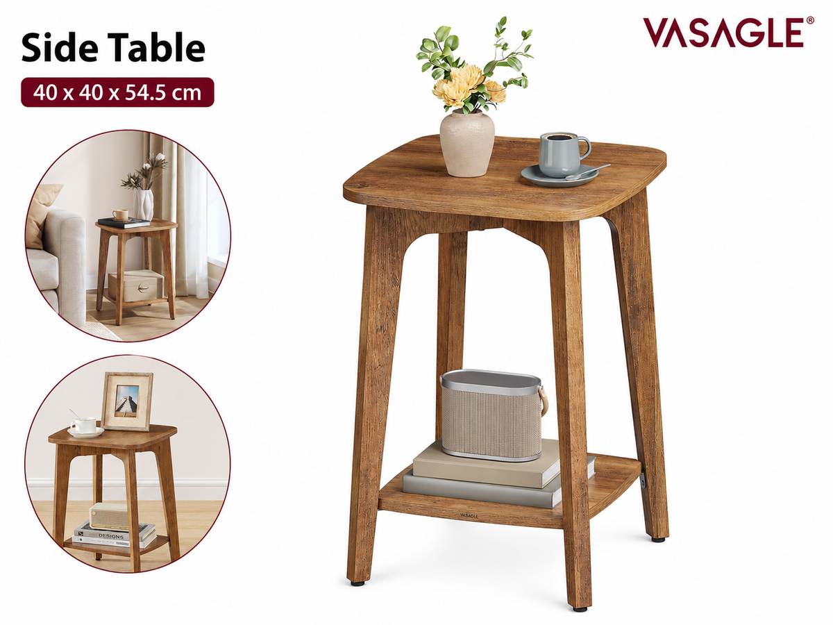 Side Table 2 Tier Square End Table
