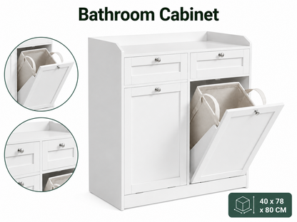 VASAGLE Bathroom Cabinet with Laundry Baskets
