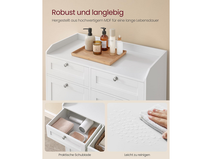 VASAGLE Bathroom Cabinet with Laundry Baskets