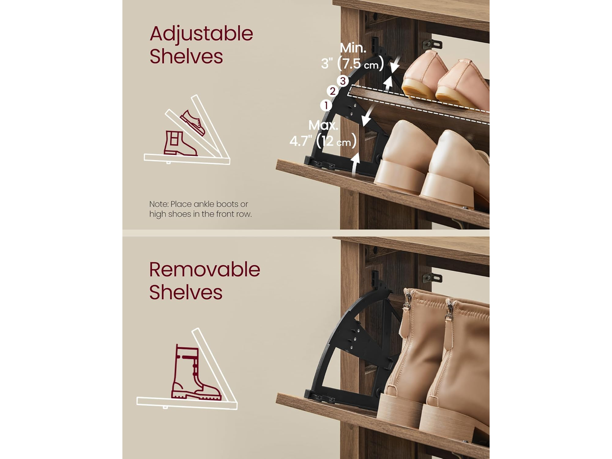 VASAGLE Shoe Storage Cabinet Organizer