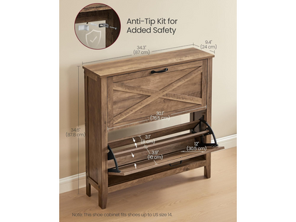 VASAGLE Shoe Storage Cabinet Organizer