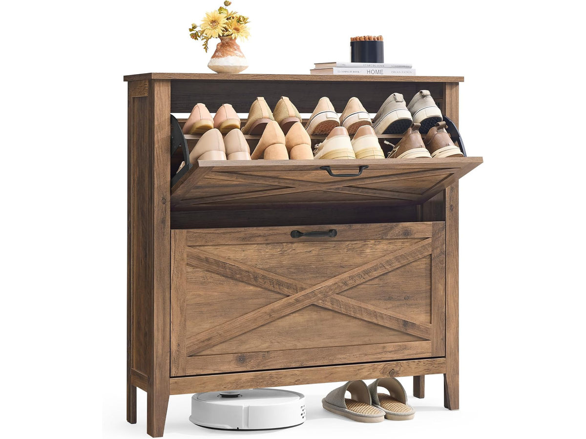 VASAGLE Shoe Storage Cabinet Organizer