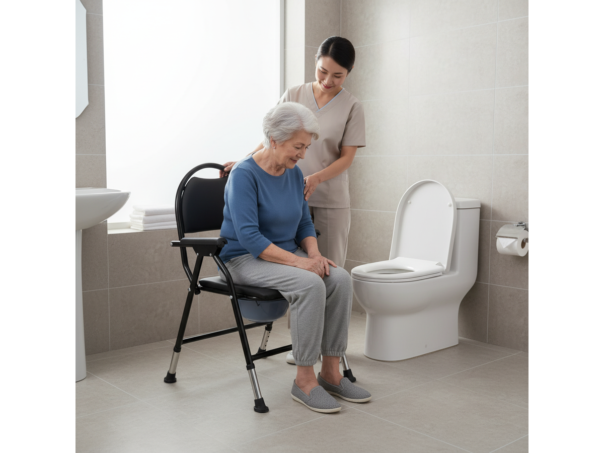 Adjustable Folding Commode Toilet Chair