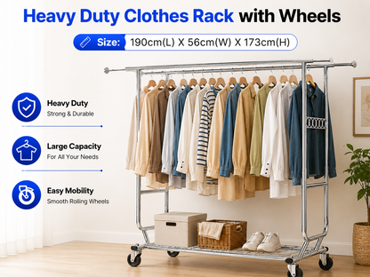 Metal Wardrobe Clothes Rack