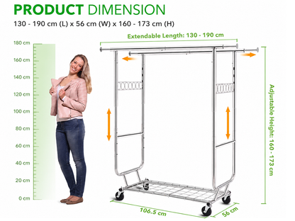 Metal Wardrobe Clothes Rack