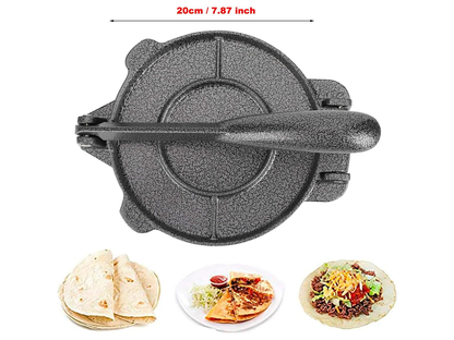 20 cm Cast Iron Tortilla Press with 100 Tortilla Press Papers