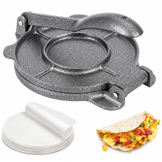 20cm Cast Iron Tortilla Press with 100 Tortilla Press Papers