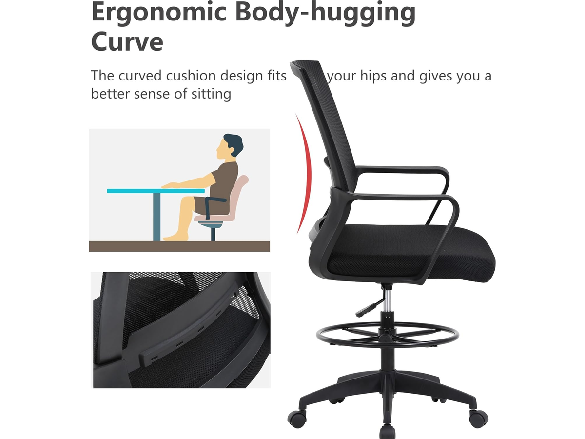 Drafting Chair Adjustable Standing Desk Chair